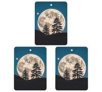 Pine Trees of The Moon Car Air Freshener, 3 Pcs Square Hanging Air Freshener Cards, Long Lasting Fragrance Scented Cards for Car, Home, Office White-style