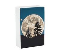 Pine Trees of The Moon Cigarette Case - Waterproof & Crush Proof Cigarette Holder Case for 20 King Size Cigarettes, Portable Pocket Size Travel Box for Men & Women