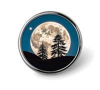 Pine trees of the moon Lapel Pin for Men Blue Nerve Cell Fashion Brooch Pin -Cute Enamel Badges, Aluminum Alloy Metal Pinback for Hats, Shirts, Bags, Jackets & Accessories (1 Inch Round Button Pins)