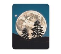 Pine Trees of The Moon Mouse Pad, Non-Slip Mousepad, Stitched Edges Waterproof Vertical Version Mouse Mat with Cute Pattern for Gaming Work Computer Office 11.8"x9.8"