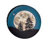 Pine Trees of The Moon Spare Tire Cover, 30inch Oxford Wheel Protector Travel Accessories, Waterproof Dustproof Wheel Tire Covers for RV Jeep SUV Camper Truck