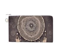 Pine Trees of The Moon Wallet for Men Women Canvas Coin Purse Zippered Change Holder with Secure Closure, Dream Catcher, One Size