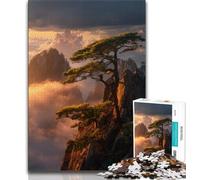 Pine Trees on The Cliff 1000 Piece Jigsaw Puzzles for Teenagers,Family Game Stress Reliever Difficult Challenge Secret Santa Gifts 50x75cm