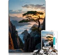 Pine Trees on The Cliff 2000 Piece Jigsaw Puzzle for Adults And Teenagers,Challenging To Complete But Fun And Humorous Unique Home Decor And Gifts 70x100cm