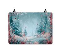 Pine Trees Stove Top Cover for Electric Stove, Winter Fanciful Snowflakes Stars Winter Teal Rubber Non-Slip Kitchen Cover for Counter Space Extension Cottage Kitchen Decor 28x20 Inch