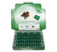 Pine Wax Melts; 16 x 6g Heart Shaped Pine Scented Soy Wax Melts, Forest Fragrance, in Recycled Plastic Tray and Lid for Longevity in a Luxury Printed Gift Box, Pet Friendly by Spotless Leopard