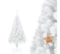Pine White Artificial Christmas Tree Bushy, Xmas Home Decorations, PVC,6 ft/1.8M