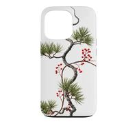Pine with Red Berries - Zen Nature Design Case for iPhone 13 Pro