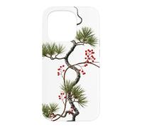 Pine with Red Berries - Zen Nature Design Case for iPhone 15 Pro