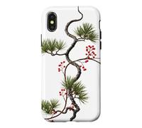 Pine with Red Berries - Zen Nature Design Case for iPhone X/XS