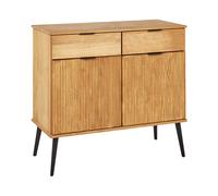 Beliani 2 Door Sideboard TIMMINS Pine Wood Brown, Brown