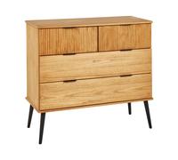 4 Drawer Chest TIMMINS Pine Wood Brown