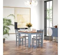 HOMCOM Dining Chairs Set of 4, Kitchen Chair with Slat Back, Pine Wood Structure for Living Room and Dining Room, Grey