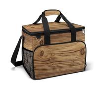 Pine Wood Texture with Rustic Wooden Grain Camping Cooler Bag Insulated Beach Coolers Portable Leak Proof Bags with Shoulder Strap