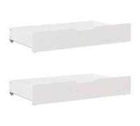 Pine Wood Under Bed Storage Drawers, Set of 2 Rolling Underbed Drawer Organizer, Wooden Sliding Storage Box for Bedroom, Under Bed Draweer for Clothes, Shoes, Bedding (90 x 55 x 16 cm)