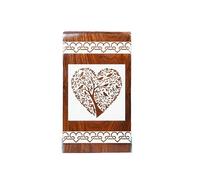Pine Wood Urn for Human Ashes - Tree of Life Wooden Box - Personalized Cremation Urn for Ashes Handcrafted Large Wooden Urn Box (Small 8X4.25 120Cu Inches)