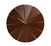 Pine Wood Wall Clock 40cm - Dark Wood Interval Brown One Size