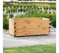 Pine Wooden Timber Raised Bed Outdoor Trough Planed Planter 120cm Primrose Natural One Size