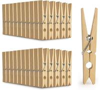 Pine Wooden Washing Line Clothes Pegs With Rust Resistant Coil Springs, Moulded To Prevent Marks On Clothing, This Pack Includes 30 Wooden Clothes Pegs