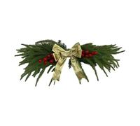 Pine Wreath 50 Cm Artificial Christmas Wreath With Ribbons And Red Berries, Christmas Door Garland Decoration For Mirrors, Walls, Mantelpieces, Kitchens, Schools