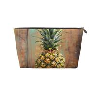 Pineapple 1 Printed Travel Cosmetic Bags with Silver Zipper Makeup Organizer Cosmetic Case Toiletry Bag for Women Mom Girls