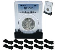 Pineapple 10-Pack Coin Holder Display Stand, PCGS Coin Slab Holder, NGC Coin Display Stand Holders for Coins (Black)