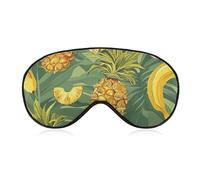 Pineapple and Banana Sleep Mask for Women Men Side Sleeper Eye Cover with Adjustable Strap Soft Breathable Blackout Mask Slip-Free Deep Sleeping Travel Essentials