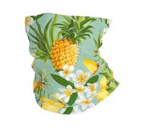 Pineapple And Tropical Flowers Exotic Fashion Unisex Neck Gaiter Stretchy Face Covering Scarf Warm Neck Warmer For Cycling Hiking Skiing Outdoor