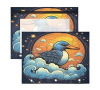 Pineapple Art Penguin 3 Ring Binder Clear Binders Pencil Pouches Bags Case(2 Pack)