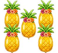 Pineapple Balloons 5pcs Tropical Hawaiian Foil Balloons Party Decorations