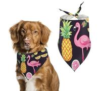 Pineapple Banana Flamingo Dog Bandana Washable & Adjustable Triangle Scarf, Breathable Pet Scarf for Small Medium Large Pets, Cute Fashion Pet Accessory
