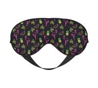 Pineapple Banana Flamingo Double Sided Sleep Mask Soft Comfortable Light Blocking Eye Cover for Night Rest