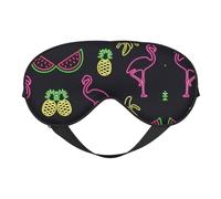 Pineapple Banana Flamingo Night Mask Soft Reversible Eye Cover Adjustable Strap Light Blocking Comfortable Rest