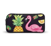 Pineapple Banana Flamingo Pencil Case Large Capacity, Minimalist Pencil Pouch, Lightweight & Durable Small Storage Bag for Office Supplies Organizer