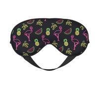 Pineapple Banana Flamingo Print Functionality Cozy Eye Mask Adjustable Strap Nap Night Travel Camping Yoga Relax