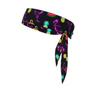 Pineapple Banana Flamingo Print Men And Womendouble-Sided Headscarf,Moisture-Wicking Sports Headband,Running,Football And Track And Field