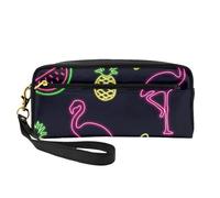 Pineapple Banana Flamingo Print Pencil Case Makeup Bag for Girls Students Cosmetic Pouch for School Office Travel