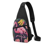 Pineapple Banana Flamingo Printed Chest Bag Sling Bag for Men Women, Outdoor Crossbody Fanny Packs Hiking Chest Packs Sport Daypacks