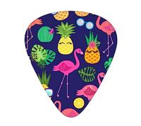 Pineapple Banana Flamingo Printed Triangle Guitar Picks 12 Pcs Novelty Guitar Plectrums for Bass, Electric, Acoustic Guitar