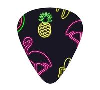 Pineapple Banana Flamingo Printed Triangle Guitar Picks 12 Pcs Novelty Guitar Plectrums for Bass, Electric, Acoustic Guitar