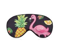 Pineapple Banana Flamingo Sleep Mask with Adjustable Strap, Comfortable & Soft Eye Mask for Sleeping Light Blocking, Lightweight & Breathable Eye Cover for Men Women