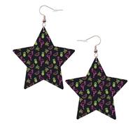 Pineapple Banana Flamingo Statement Earrings for Women, Star Drop Earrings, Elegant Dangle Jewelry for Formal Gatherings