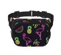 Pineapple Banana Flamingo Unisex Adjustable Waist Square Double Layer Waist Pack for Outdoor Activities Travelling Running Hiking