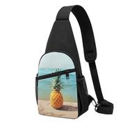 Pineapple by The Sea Printed Chest Bag Sling Bag for Men Women, Outdoor Crossbody Fanny Packs Hiking Chest Packs Sport Daypacks