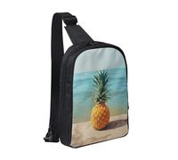 Pineapple by The Sea Printed Chest Bag Sling Bag for Men Women, Waterproof Crossbody Backpack Men Bag for Runner Workout Hiking Cycling Travel