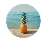 Pineapple by The Sea Prints Round Mouse Pad 1 PCS,Non-Slip Rubber Base Mousepad Mouse Mat for Laptop Computer Office 7.9 x 7.9 Inch