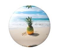 Pineapple By The Sea Round Badge - Durable Tinplate Design With Full Single-Sided Print, Perfect For Custom Gifts & Apparel Decoration