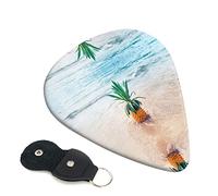Pineapple By The Sea Set Of 6 Guitar Plectrums For Acoustic Guitar, Electric Guitar, Bass, Ukulele - Thin, Medium And Thick.