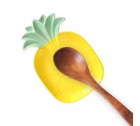 Pineapple Ceramic Spoon Rest for Stove Top - Cute Spoon Holder for Stove, Coffee Spoon Rest for Kitchen Counter or Coffee Bar Heat-Resistant Cooking Utensil Rest, Farmhouse Kitchen Décor