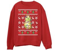 Pineapple Christmas Sweater Festive Adorable Fruit Xmas Sweatshirt Ugly Christmas Jumper for Men and Women, XXL, Red